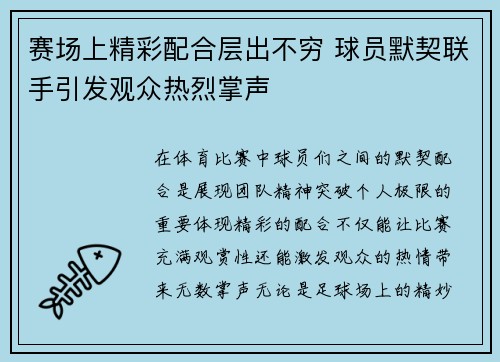 赛场上精彩配合层出不穷 球员默契联手引发观众热烈掌声